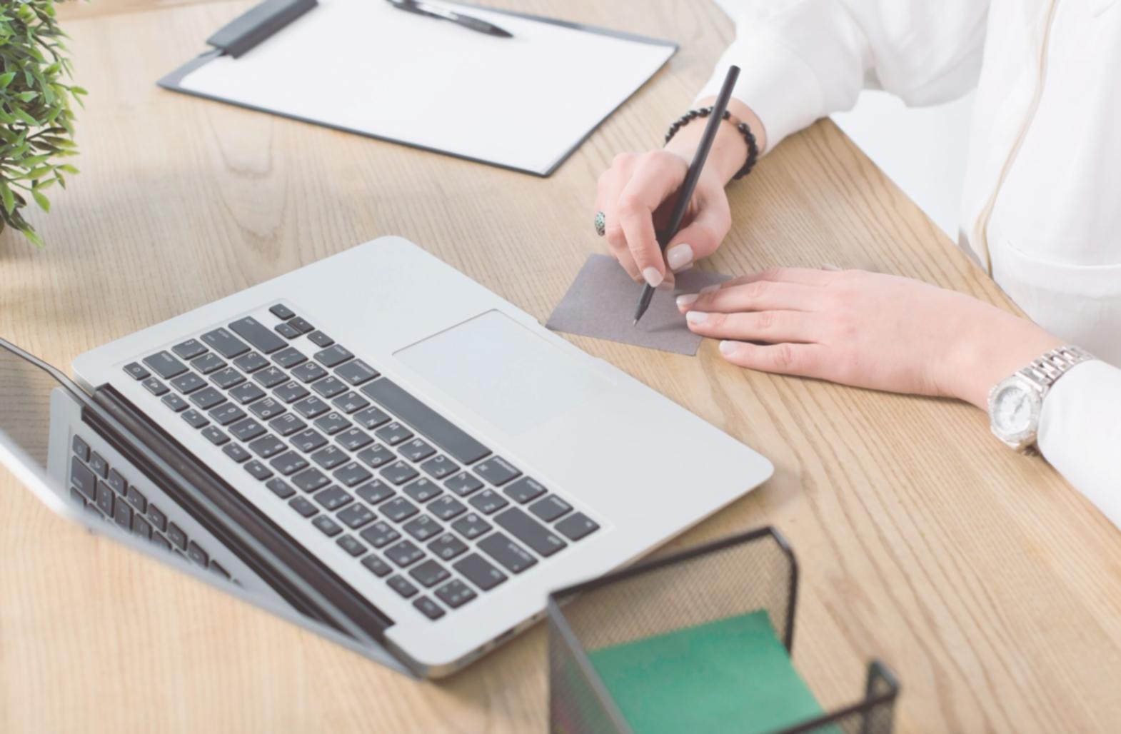 Event planning workspace with financial documents